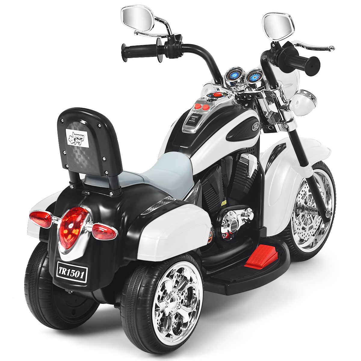 Costway 3 Wheel Kids Ride On Motorcycle 6V Battery Powered Electric Toy White - image 3 of 7
