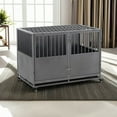 thumbnail image 2 of Pefilos 47" Dog Crate for Indoor Dogs, Heavy Duty Dog Cage with Tray, Dog House Rabbit Hutch, Silver, 2 of 13