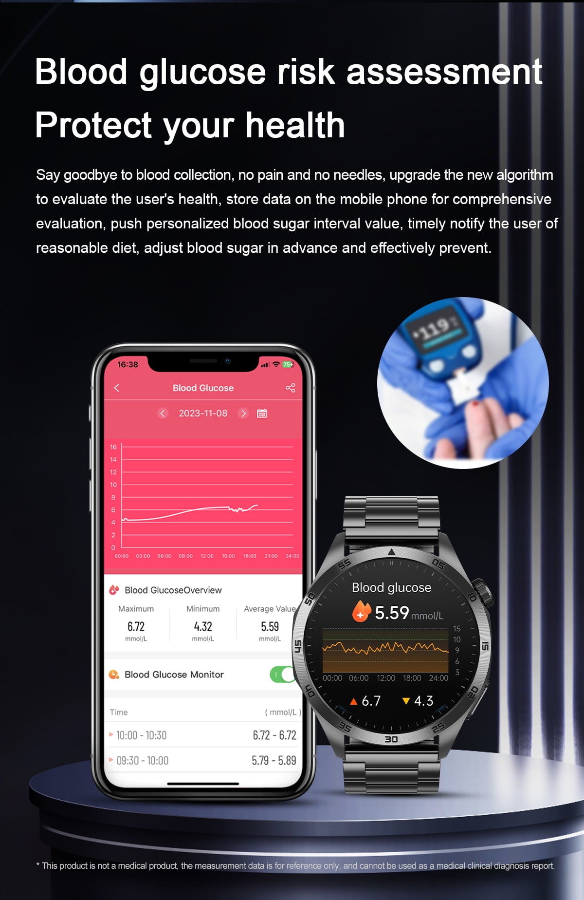 Laatikui ET485 smart watch for men 1.43 inch health monitoring fitness tracker waterproof IP68