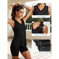 thumbnail image 4 of NELEUS Womens Plus Size Workout Tops for Casual Athletic Running Gym V Neck Loose Fit Yoga Shirts Summer Tees,Black,US Size 2XL, 4 of 9