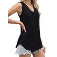 thumbnail image 3 of Tank Tops for Women Summer V Neck T Shirts Sleeveless Basic Tee Loose Fit 2025 Fashion Black L, 3 of 9