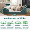 thumbnail image 3 of FurHaven Pet Products Velvet Waves Perfect Comfort Memory Top Sofa-Style Pet Bed for Dogs & Cats - Celadon Green, Medium, 3 of 9