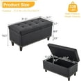 thumbnail image 2 of 31" Storage Ottoman Tufted Bed End Bench with Organization Faux Leather Foot Stool Toy Chest with Lid for Living Room, Bedroom, Entryway, Black, 2 of 13
