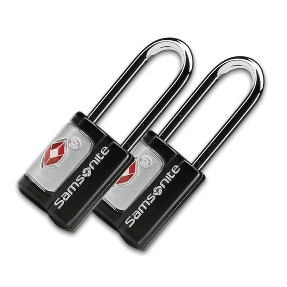 Candado de Viaje Samsonite Pack de 2 con Llave, Aprobado por la TSA, Negro