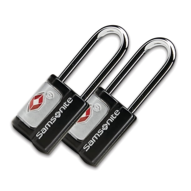 Candado de Viaje Samsonite Pack de 2 con Llave, Aprobado por la TSA, Negro
