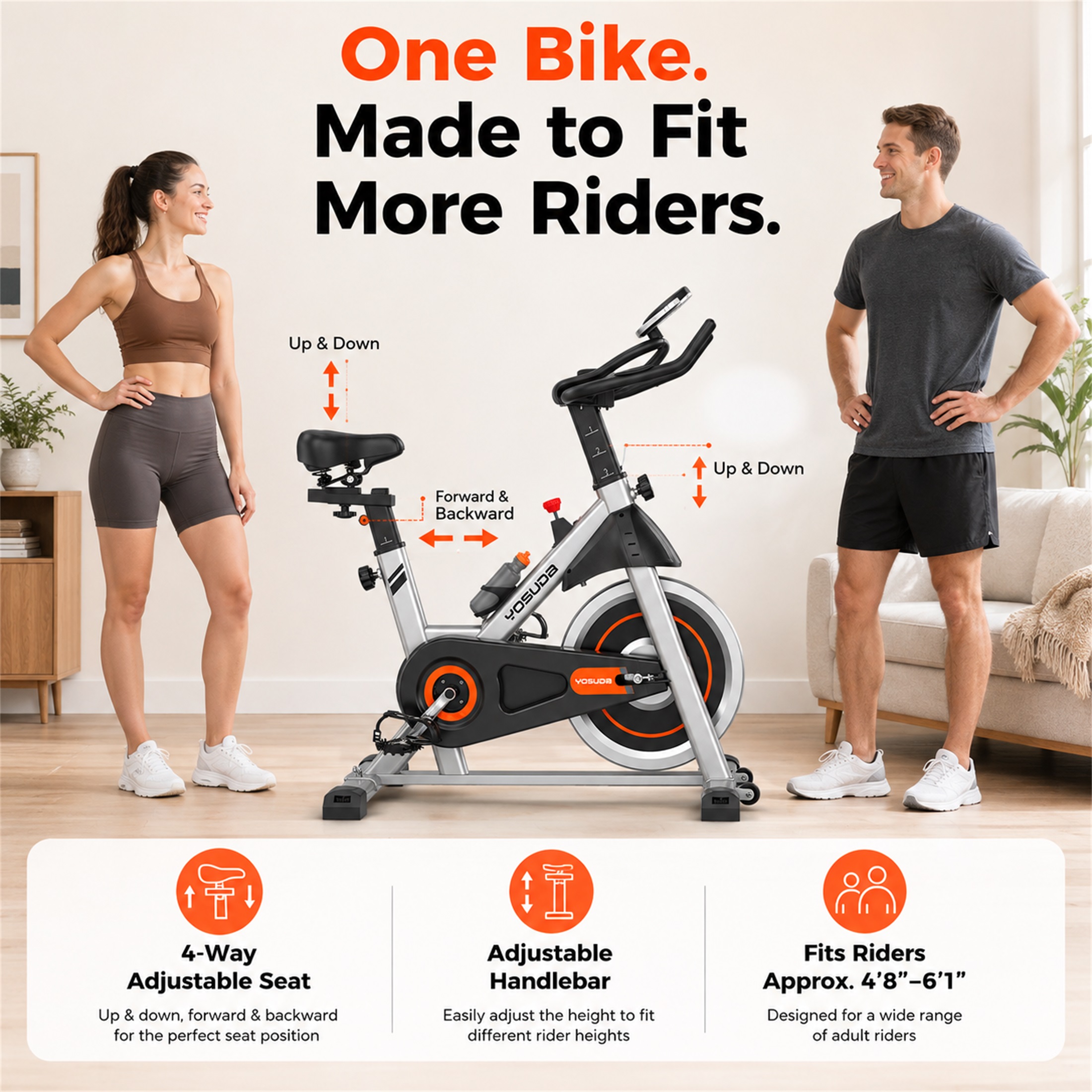 Yosuda Exercise Bike for Home, 300 lb Capacity photo 7