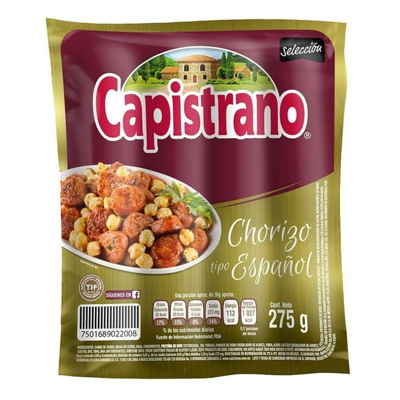 Chorizo Capistrano tipo español 275 g