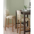thumbnail image 2 of Sage Green Yellow Spring Floral Bar Stool Covers Set of 6, Watercolor Botanical Summer Flowers Stretch Bar Chair Covers with Backs, Removable Pub Counter Chair Cover for Kitchen Dining Room Cafe, 2 of 7