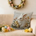 thumbnail image 2 of HuiXinOu Easter Printed Pillow Cover, Bunny Faux Embroidery Sofa Cushion, Holiday Home Decor for Spring Living Room, 2 of 6