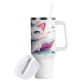 thumbnail image 2 of 40 Oz Car Handle Water Bottle Water Cup Water Bottle Water Jug Coffee Cup Travel Water Bottle Playful Cat, 2 of 8