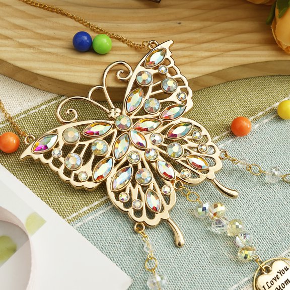 Sun Catcher with Heart Tag of I Love You Mom Exquisite Window Suncatcher Attractive Hanging Sun Catcher for for Mother-in-Law Christmas Mom Gift Windows Hanging