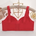 thumbnail image 3 of Wdgfv Daisy Bras for Older Women Front Closure Convenient Everyday Bras Mid Buttons Comfortable No Underwire Gathering Bras Red 46, 3 of 5