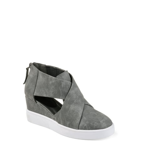 Pink Platforms Wedges Shoes - Womens Athleisure D'orsays Criss-cross Sneaker Wedges