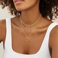 thumbnail image 2 of CROPD Gold Layered Necklaces for Women 14k Gold Plated Dainty Stackable Choker Necklaces for Women Trendy Layering Circle Paperclip Chain Cute Pendant Necklace Set Gold Jewelry for Women, 2 of 7