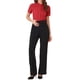 thumbnail image 2 of INSPIRAR CHIC Blusa de cuerpo con cuello alto y mangas cortas, botones, color rojo, 2 of 6