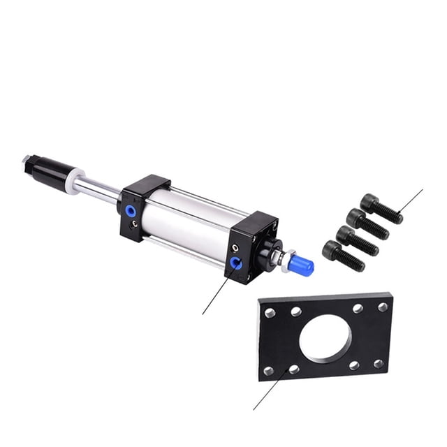 Alésage de Cylindre Pneumatique Standard en Aluminium 40mm Double Action Course Réglable 0-50mm Grande Poussée, Résistant à l'Usure