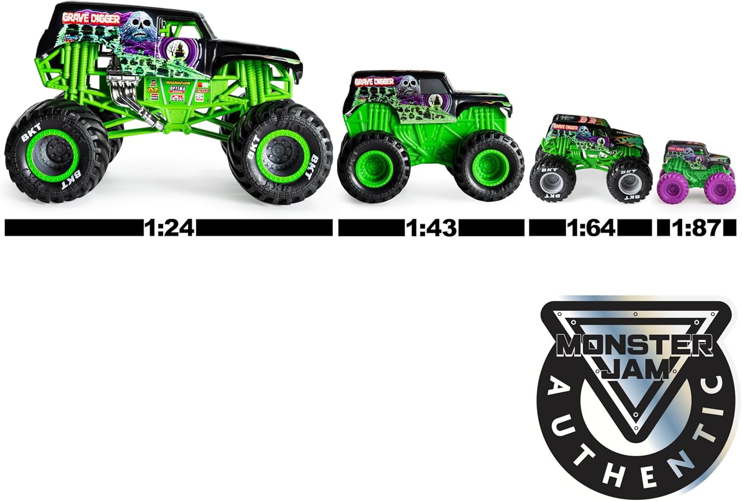 Monster Jam, Official Batman Monster Truck - Retro Batmobile Desert Edition 1:24 Scale Die-Cast Vehicle and BKT Tread Tires, Gift for Fans & Kids Toys Ages 3+