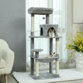 thumbnail image 5 of Pawz Road Cat Tree for Large Cats 56"Tall Cat Tower Condo with Scratching Post for Indoor Cats,Gray, 5 of 13