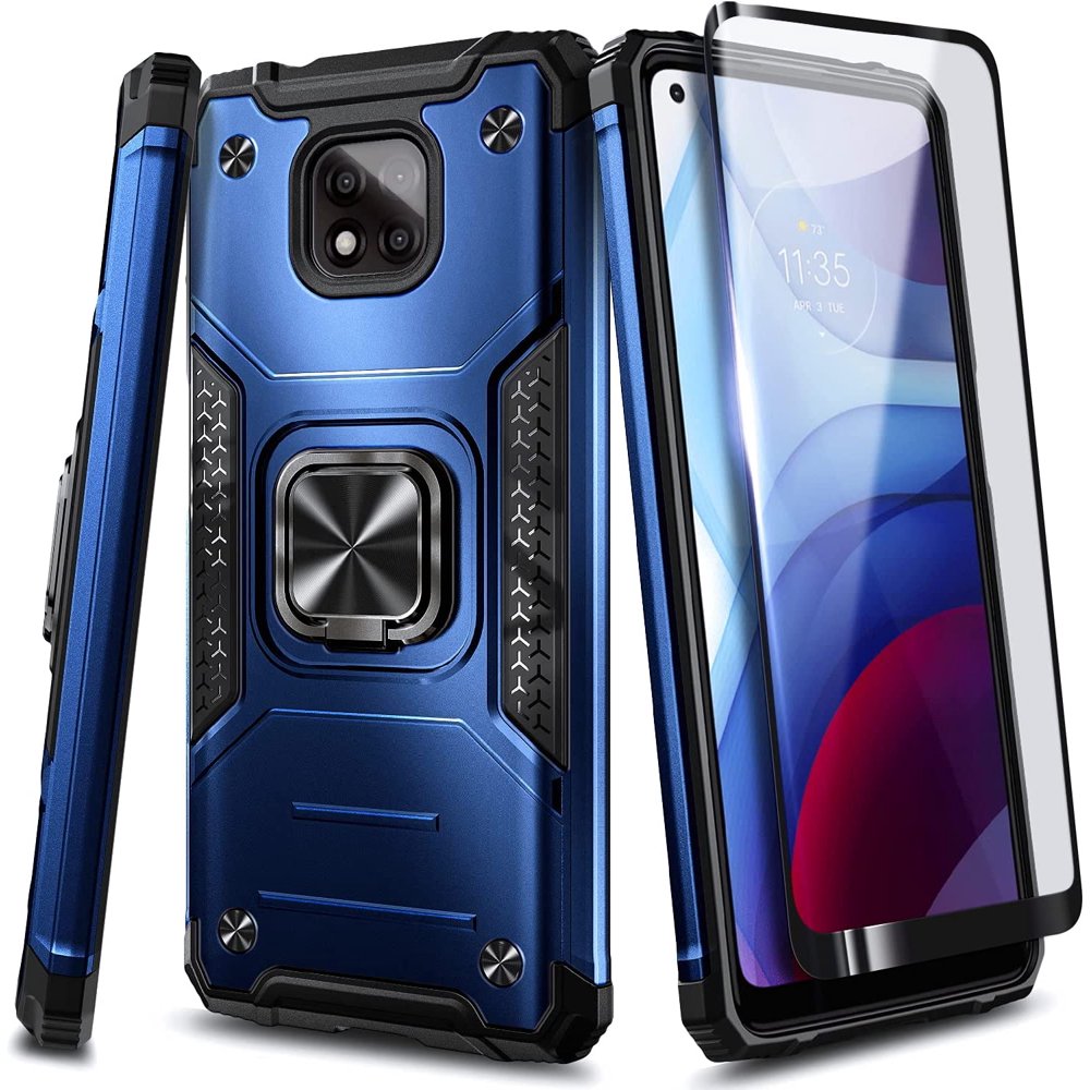Motorola Moto G Power 2021 Case with Tempered Glass Screen Protector