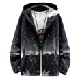 thumbnail image 1 of SBYOJLPB Jackets for Men Design Man Thin Gradation Pockets Zipper Hooded Coat, 1 of 4