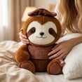 thumbnail image 4 of 9.1in Sloth Stuffed Animal, Soft Plush Toy for Gentle Relaxation, Slow Sloth Companion for Bedtime, Ideal for Home Decor & Heartfelt Gifting, Brown, 4 of 5