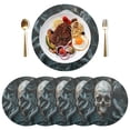 thumbnail image 5 of Ryvnso Skull and Tree Round Plate Mats Dining Table Placemat Set of 4 for Holiday Decoration, 5 of 7