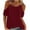 Wine, variant on gakvbuo Cold Shoulder Tops For Women Summer Blouses Tunics Tops Fashion Woman Causal Round-Neck Solid Blouse Short Sleeve T-Shirt Summer Tops
