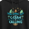thumbnail image 3 of The Ocean Is Calling  - Ladies Juniors Cropped Pullover Hoodie, 3 of 5