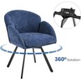 thumbnail image 4 of RONG-3 Swivel Accent Chair, Flower Chenille Armchair, Vanity Chair Side Chair with 360-Degree Swivel Base and Seat Cushion for Living Room/Bedroom/Home Office/Makeup,Blue, 4 of 9