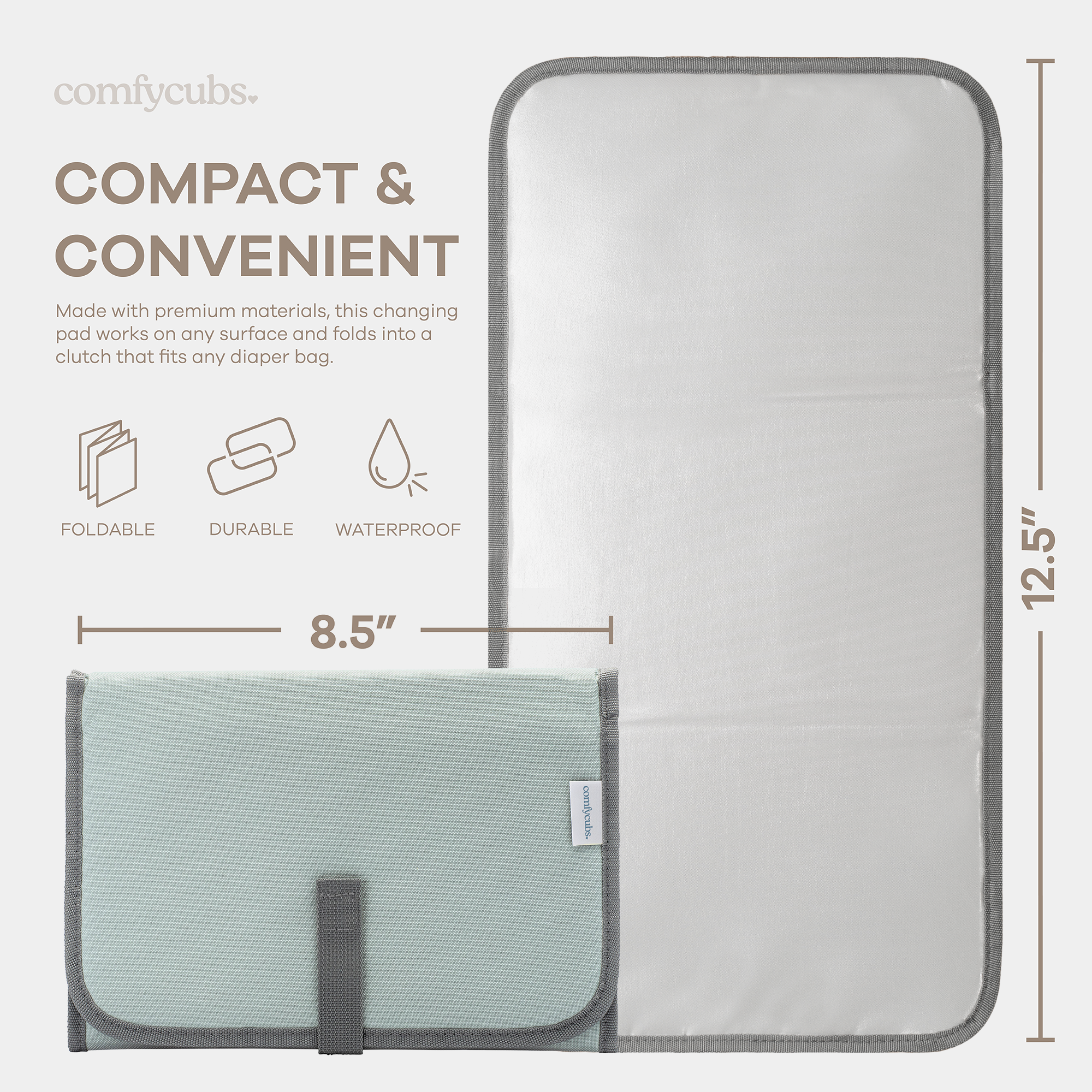 Comfy Cubs Portable Baby Changing Pad - Earth Green photo 3