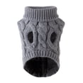 thumbnail image 2 of Suéter de punto de cuello alto Para mascotas Likrtyny ropa térmica transpirable invierno Perros gatos gris, 2 of 9