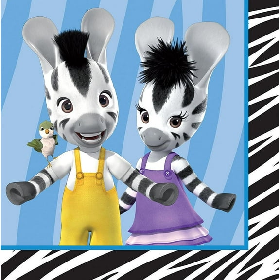 Zou Cartoon Zebra Bizou Elzee Kids Birthday Party Paper Luncheon Napkins