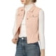 thumbnail image 2 of Chaleco sin mangas de mezclilla lavado para mujer INSPIRE CHIC con botones y bolsillos color rosa M, 2 of 7