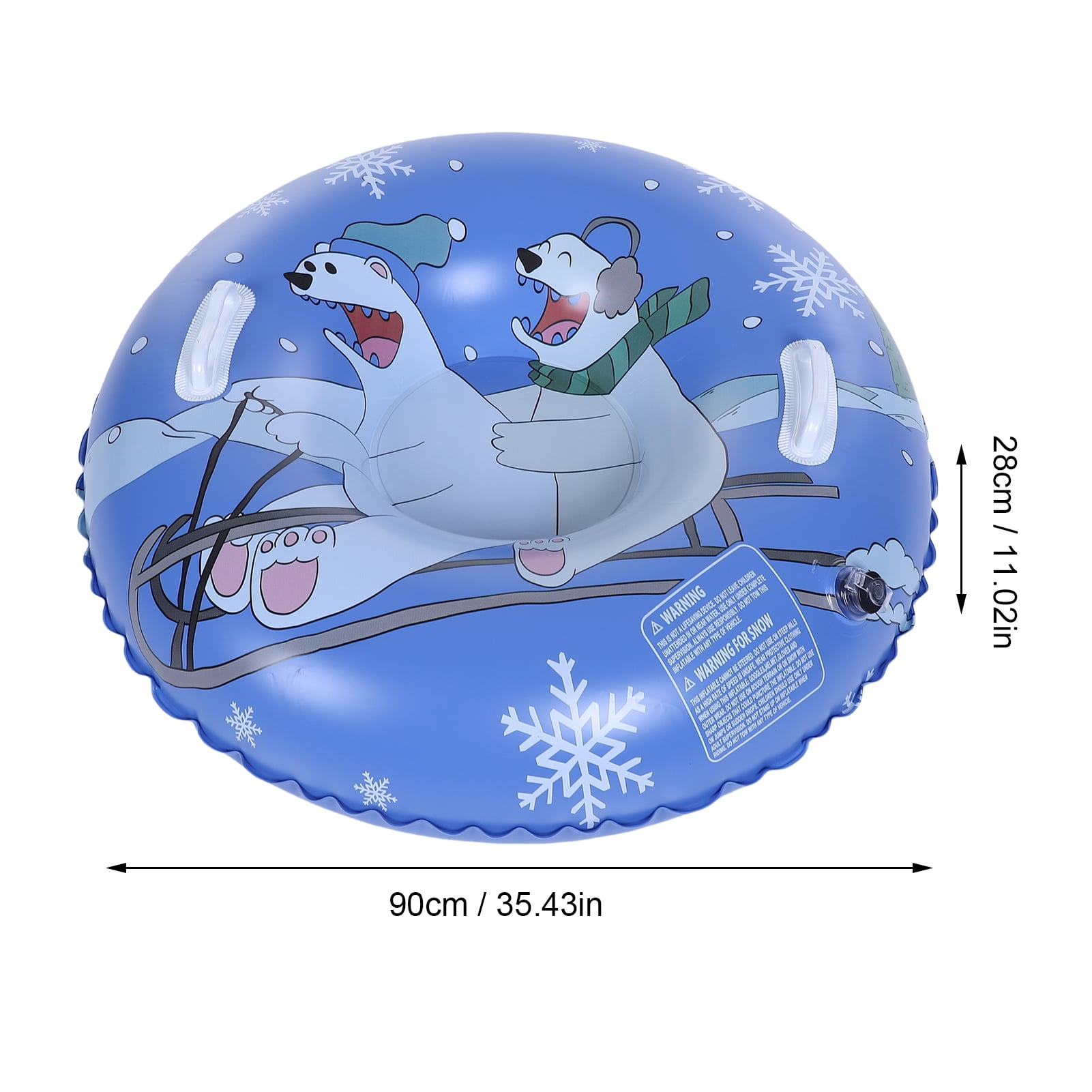 Inflatable Snow Tube Inflatable Snow Sled Round Sled Sledding Tube Blow Up Snow Tube Inflatable Snow Tube Thickened Bottom 36 Inch Kids Sled With Handles 2 Repair Patches For Winter Outdoor Sledding