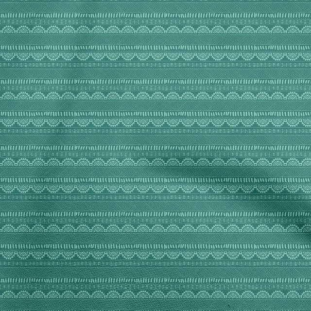 oneOone Polyester Spandex Turquoise Green Fabric Geometric Sewing Material Print Fabric By The Yard 56 Inch Wide