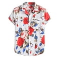 thumbnail image 2 of POTETI Mens Shirts Beach Hawaiian Casual Short Sleeve Tropical Button Down Shirt Tops, 2 of 9