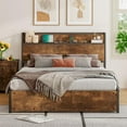 thumbnail image 6 of Merluxy Full Size Lift Up Storage Bed, Headboard & Charging Station, Rustic Brown, 6 of 8