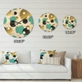 thumbnail image 4 of Designart 'Blue and Gold Circles ' Mid-Century Modern Wood Wall Clock, 4 of 5