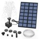 thumbnail image 1 of Fuente solar - Bomba de fuente solar para jardín al aire libre de 2,5 W con 6 boquillas para baño de pájaros, estanque, piscina, patio, decoración de jardín A esquí esquí Gafas de esquí, 1 of 5