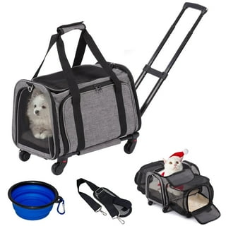 Tucker Murphy Pet Cat Carrier with Wheels Airline Approved, Pet Dog Carrier with Wheels for Small Dogs, Rolling Cat Carrier for Large Cats Puppy