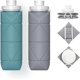 thumbnail image 1 of Botella de agua deportiva plegable, 2 botellas de agua blandas con válvula a prueba de fugas, botella de agua de silicona portátil sin BPA para gimnasio, correr, andar en bicicleta, acampar, etc., 1 of 7