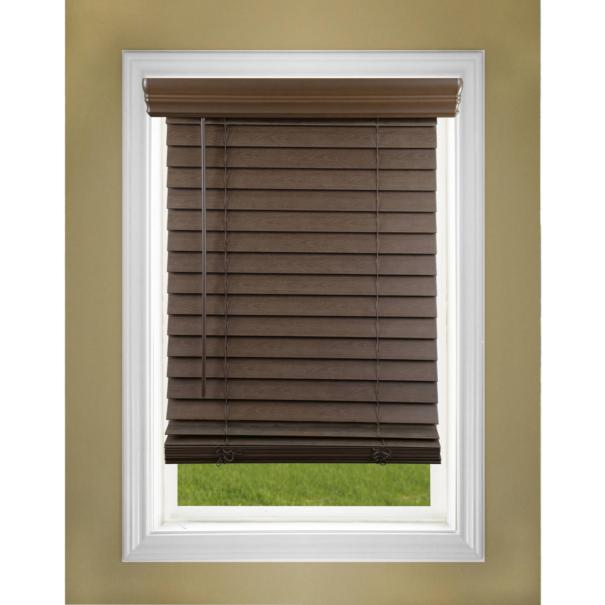 Regal Estate 2" Cordless Faux Wood Blind Dark Oak Walmart