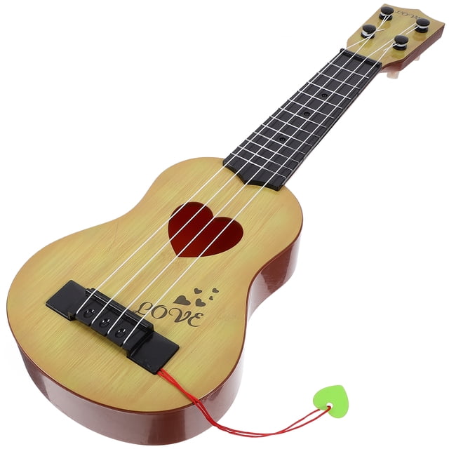 Miangastore Children Small Size Musical Instruments Imitated Ukulele Mini Guitar Playing Toy with Four Strings (44cm, Beige)