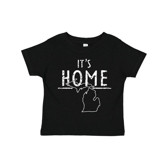 Inktastic It's Home- State  of Michigan Outline Distressed Text Boys or Girls Toddler T-Shirt
