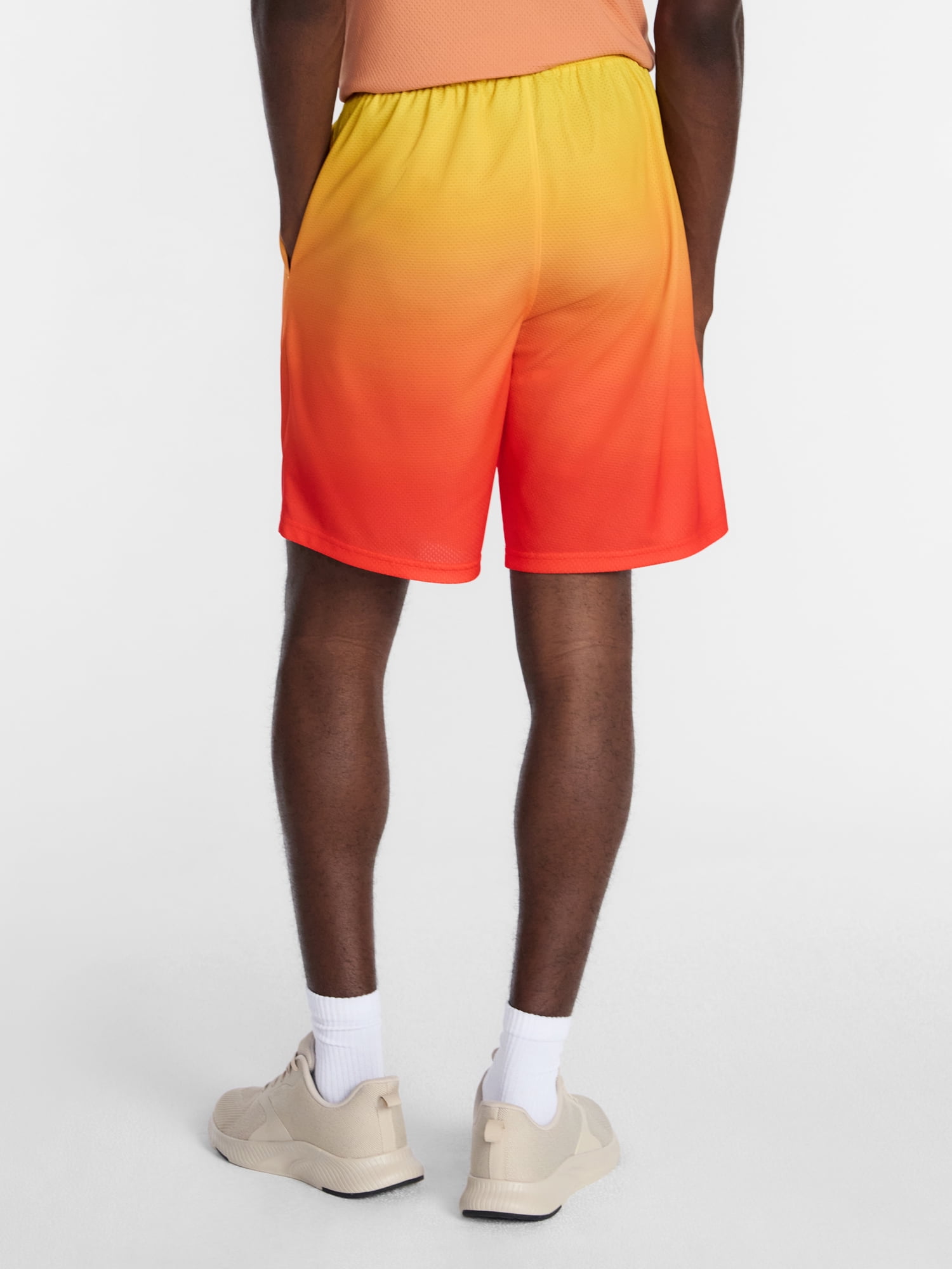 Athletic Works Men's and Big Men's Ombre Mesh Shorts, 7" Inseam, Sizes XS-5XL