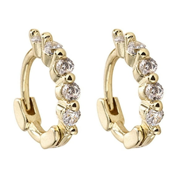 BNNG Crystal Spiral Earrings For Women Women's Stud Alloy Earrings Small Hoop Earrings Chic Earrings Delicate Temperament Travel Parties And Other Occasions To Wear Female Playful Ear Danglers