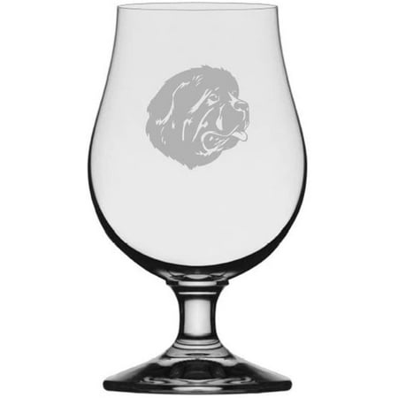 

NEWFOUNDLAND Dog Themed Etched 13.25oz Iona Beer Glass
