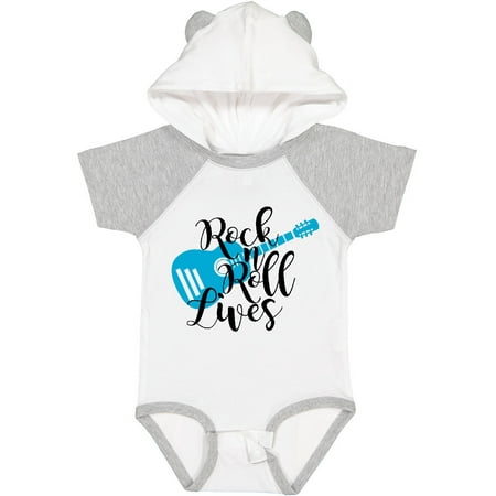 

Inktastic Rock and Roll Lives with Blue Guitar Gift Baby Boy or Baby Girl Bodysuit