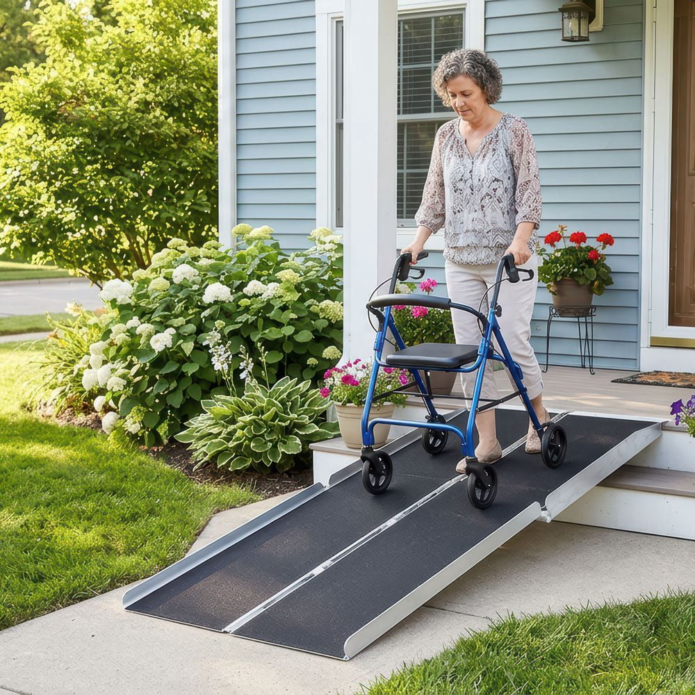 Silver Spring Aluminum Multi-Fold Wheelchair Ramp - 4' Long