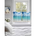 thumbnail image 4 of Half Window Curtain 36 Inches Long, Ocean Blue Window Treatment Curtain Drapes, Beach Nature Coast Sea Shore Sky Seawater Small Tier Curtains for Bathroom Over Sink, 27.5"x36", 2 Panels, 4 of 7